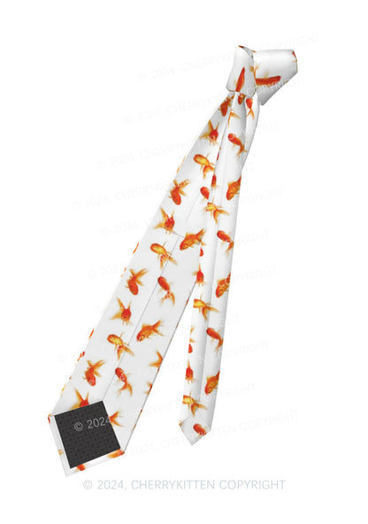 White Goldfish Y2K Necktie Cherrykitten