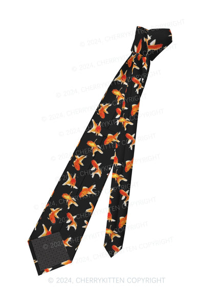 Black Goldfish Y2K Necktie Cherrykitten