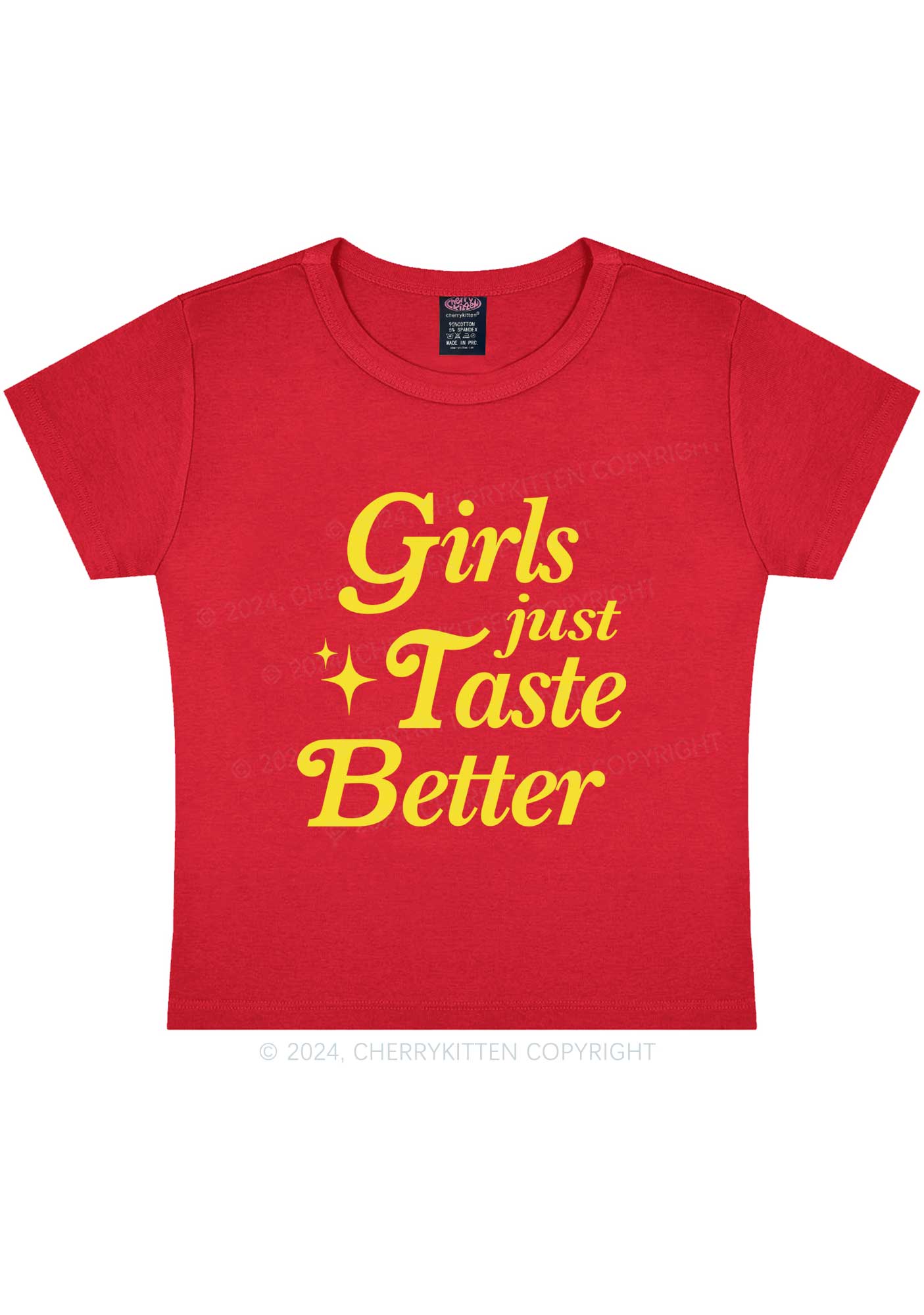 Girls Just Taste Better Y2K Baby Tee Cherrykitten