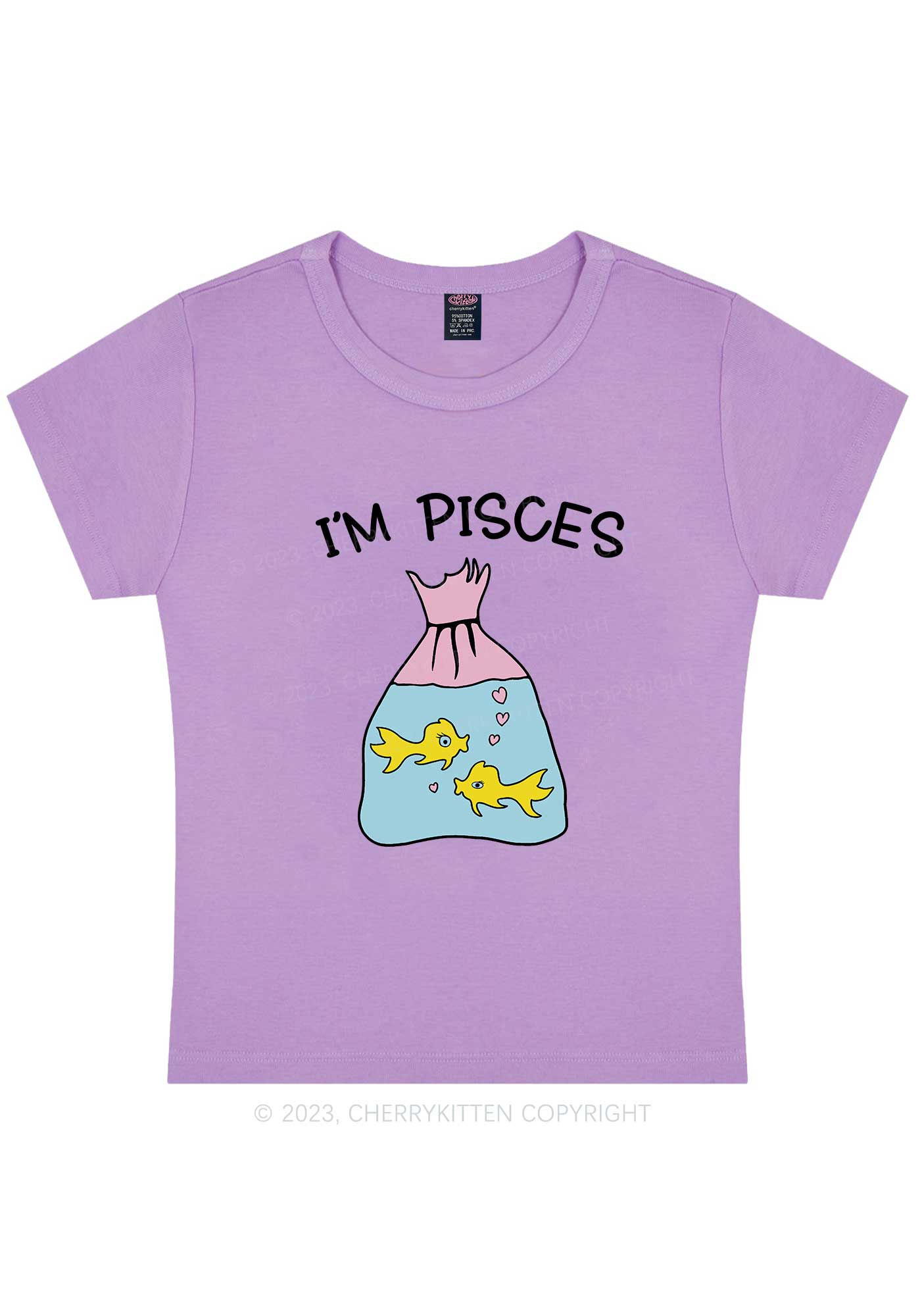 Curvy I'm Pisces Y2K Baby Tee Cherrykitten