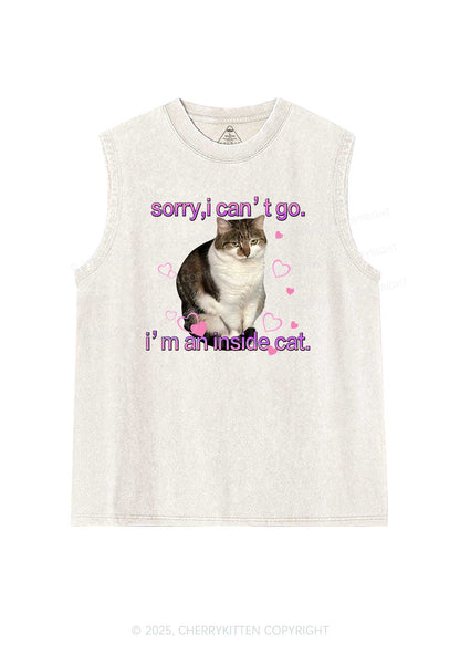 Im An Inside Cat Y2K Washed Tank Cherrykitten