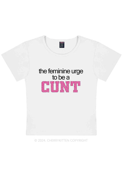 Curvy Feminine Urge Be Cxxt Y2K Baby Tee Cherrykitten