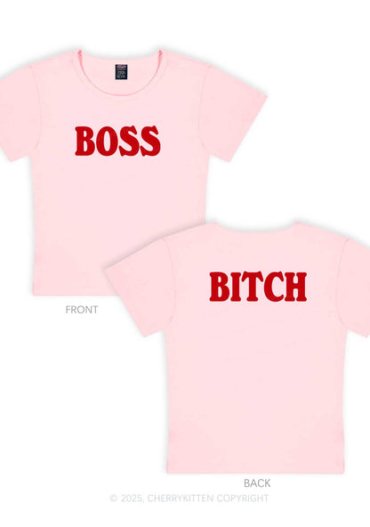 Boss Bixxh Two Sides Y2K Baby Tee Cherrykitten