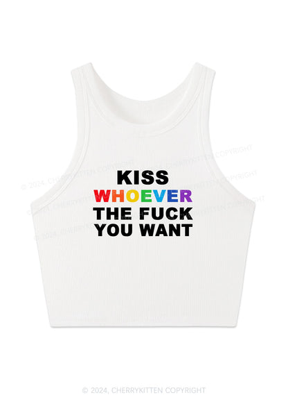 Kiss Whoever You Want Y2K Crop Tank Top Cherrykitten