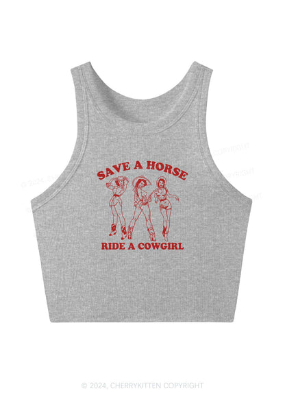 Ride A Cowgirl Y2K Crop Tank Top Cherrykitten