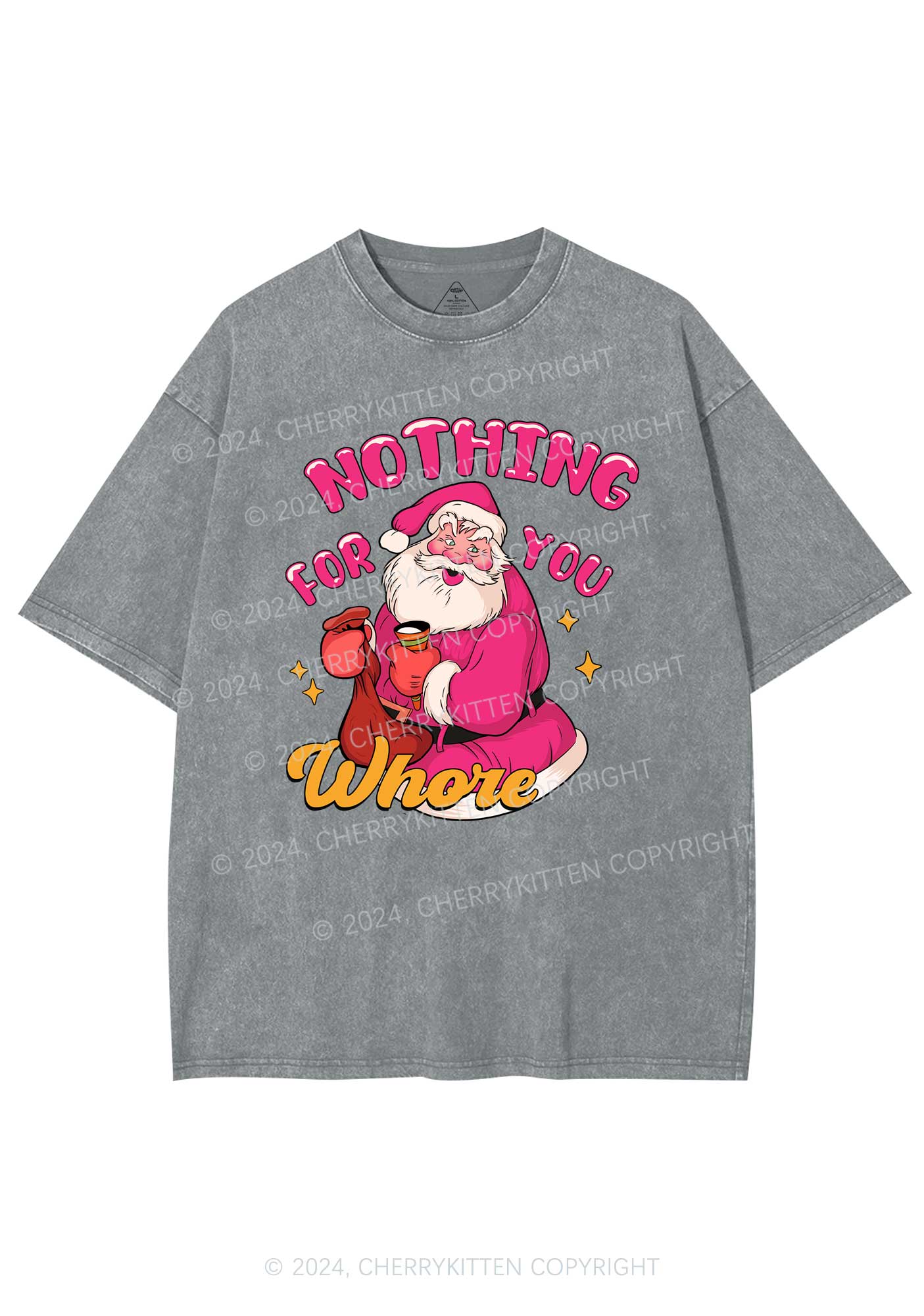 Christmas Nothing For Santa Y2K Washed Tee Cherrykitten