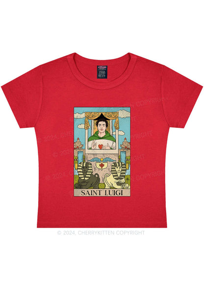 Saint Luigi Y2K Baby Tee Cherrykitten