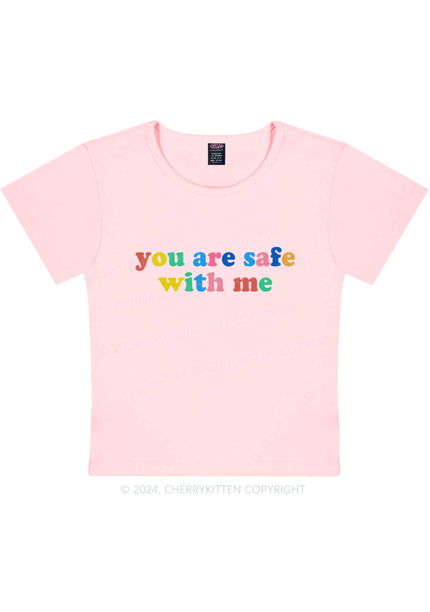 You Are Safe With Me Y2K Baby Tee Cherrykitten