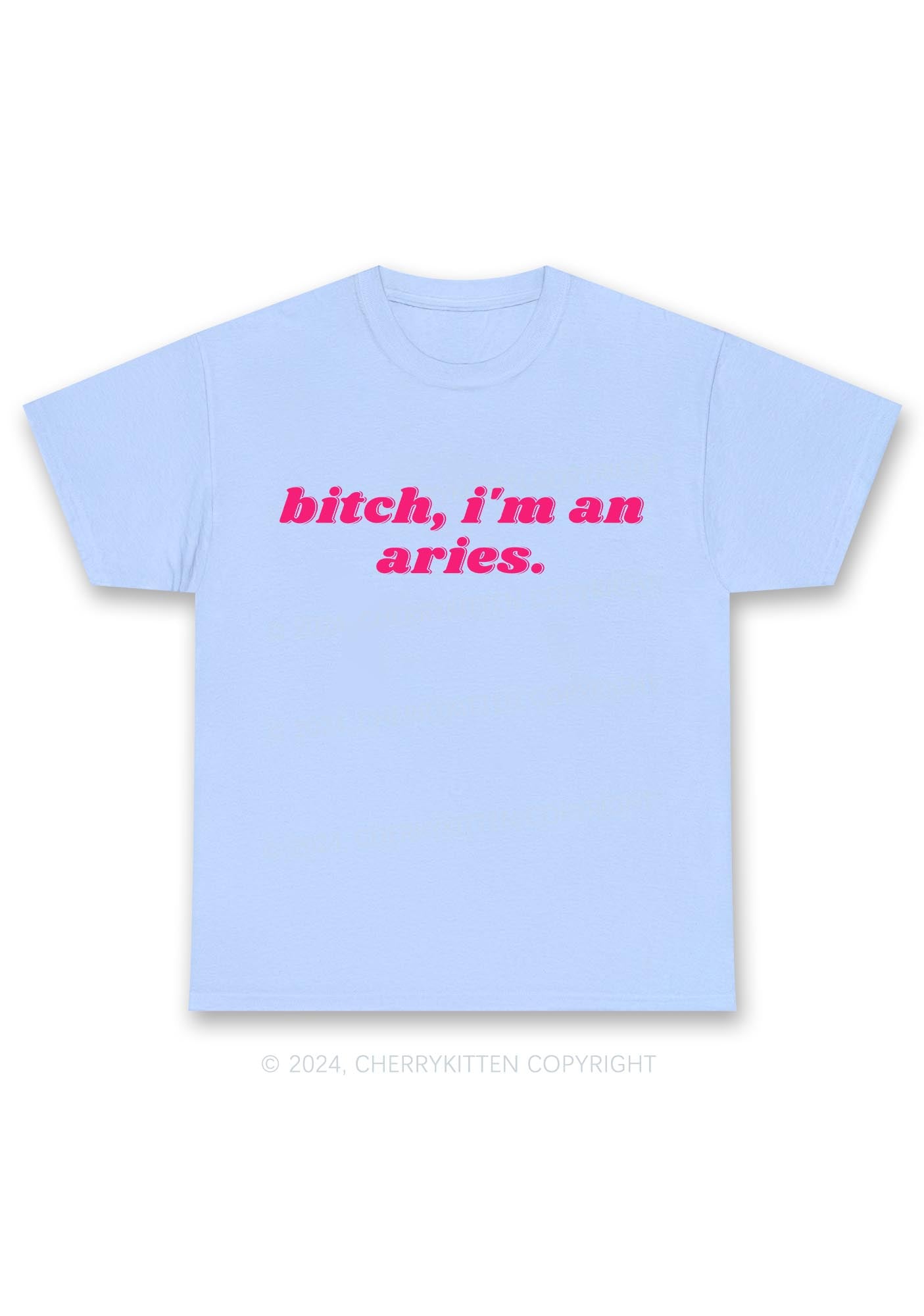 Bxtch I'm A Custom Zodiac Y2K Chunky Shirt Cherrykitten