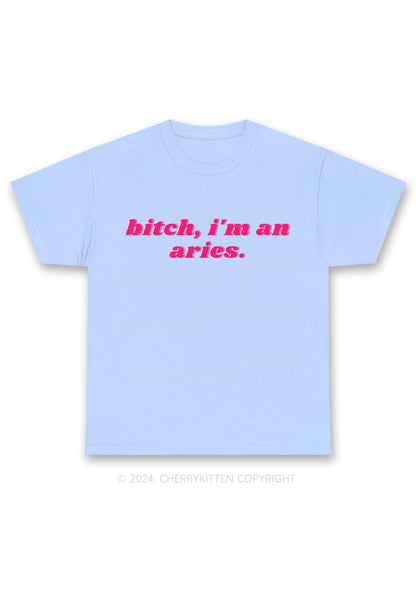 Bxtch I'm A Custom Zodiac Y2K Chunky Shirt Cherrykitten