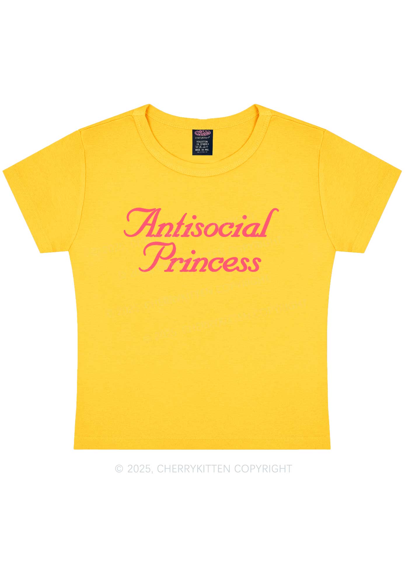 Antisocial Princess Y2K Baby Tee Cherrykitten