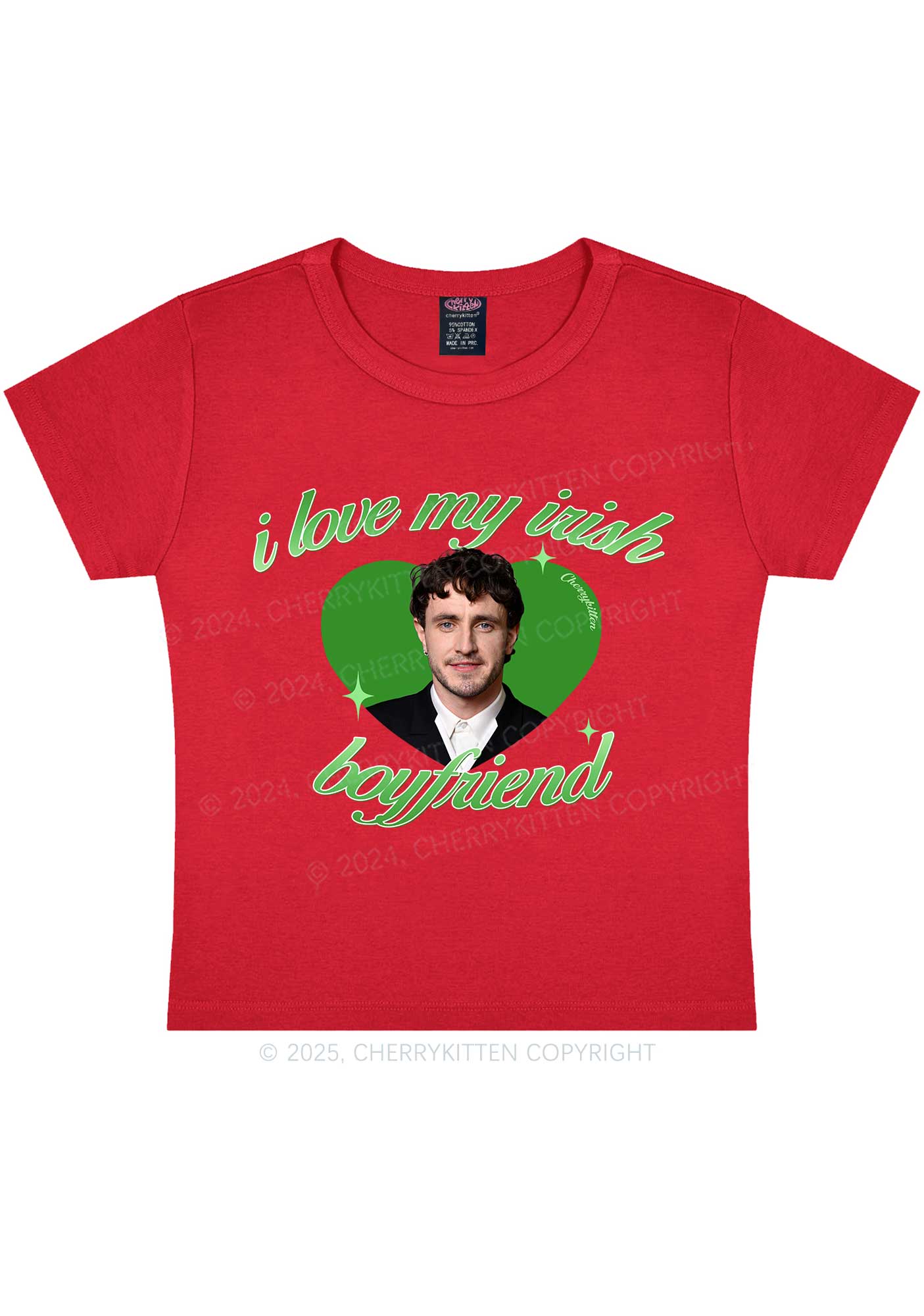 Love My Irish Boyfriend St Patricks Y2K Baby Tee Cherrykitten