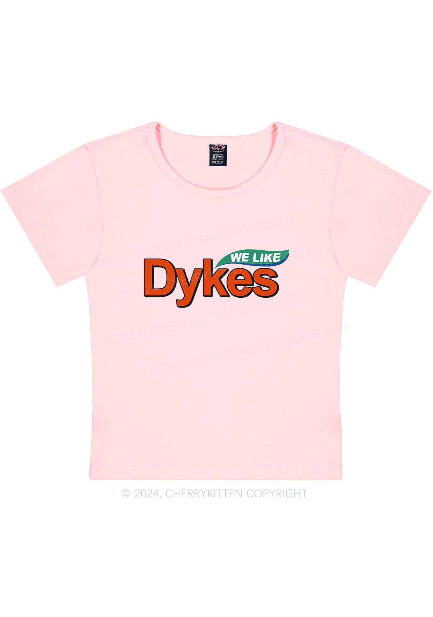 We Like Dykes Y2K Baby Tee Cherrykitten