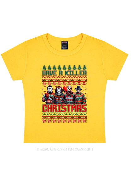 Christmas Have A Killer Y2K Baby Tee Cherrykitten