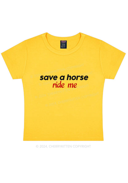 Save Horse Ride Me Y2K Baby Tee Cherrykitten