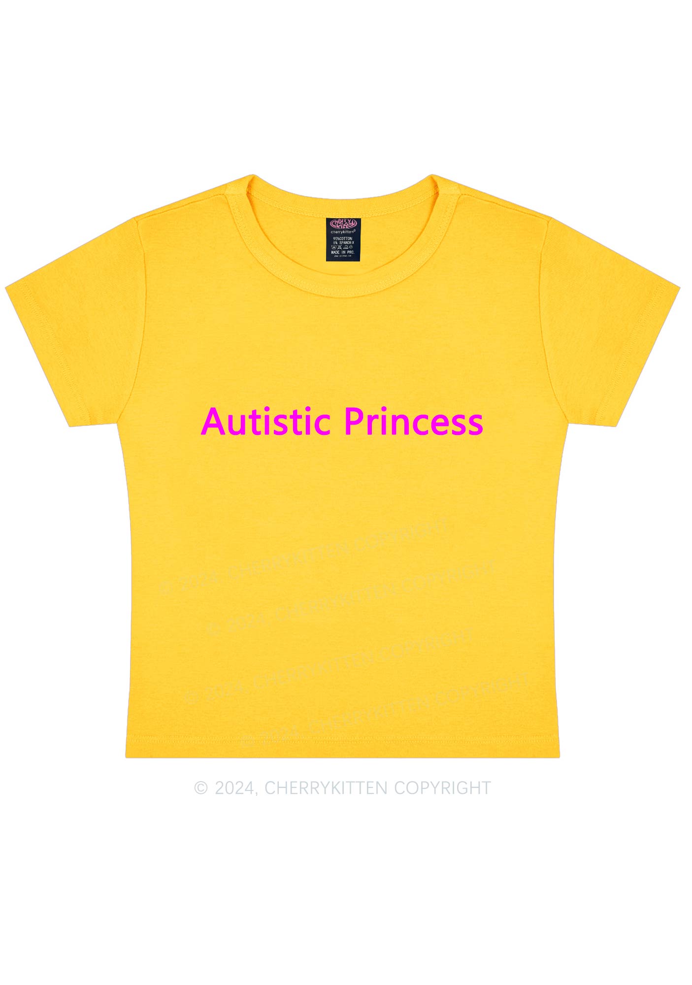 Autistic Princess Y2K Baby Tee Cherrykitten