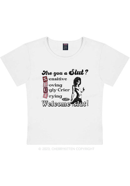 Curvy Welcome Slxt Y2K Baby Tee Cherrykitten