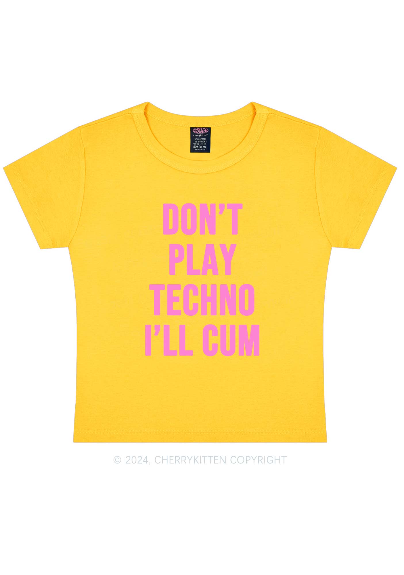 Don't Play Techno Y2K Baby Tee Cherrykitten