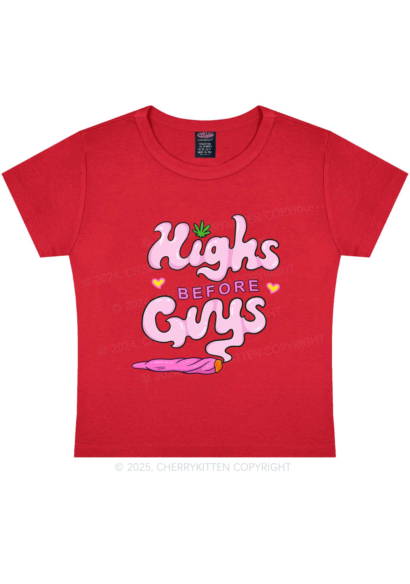 Highs Before Guys Y2K Baby Tee Cherrykitten