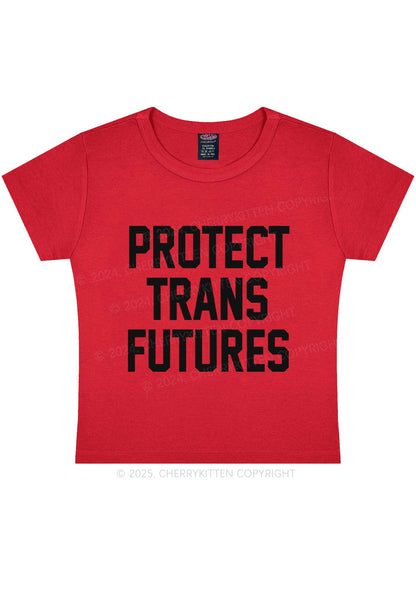 Protect Trans Futures Y2K Baby Tee Cherrykitten