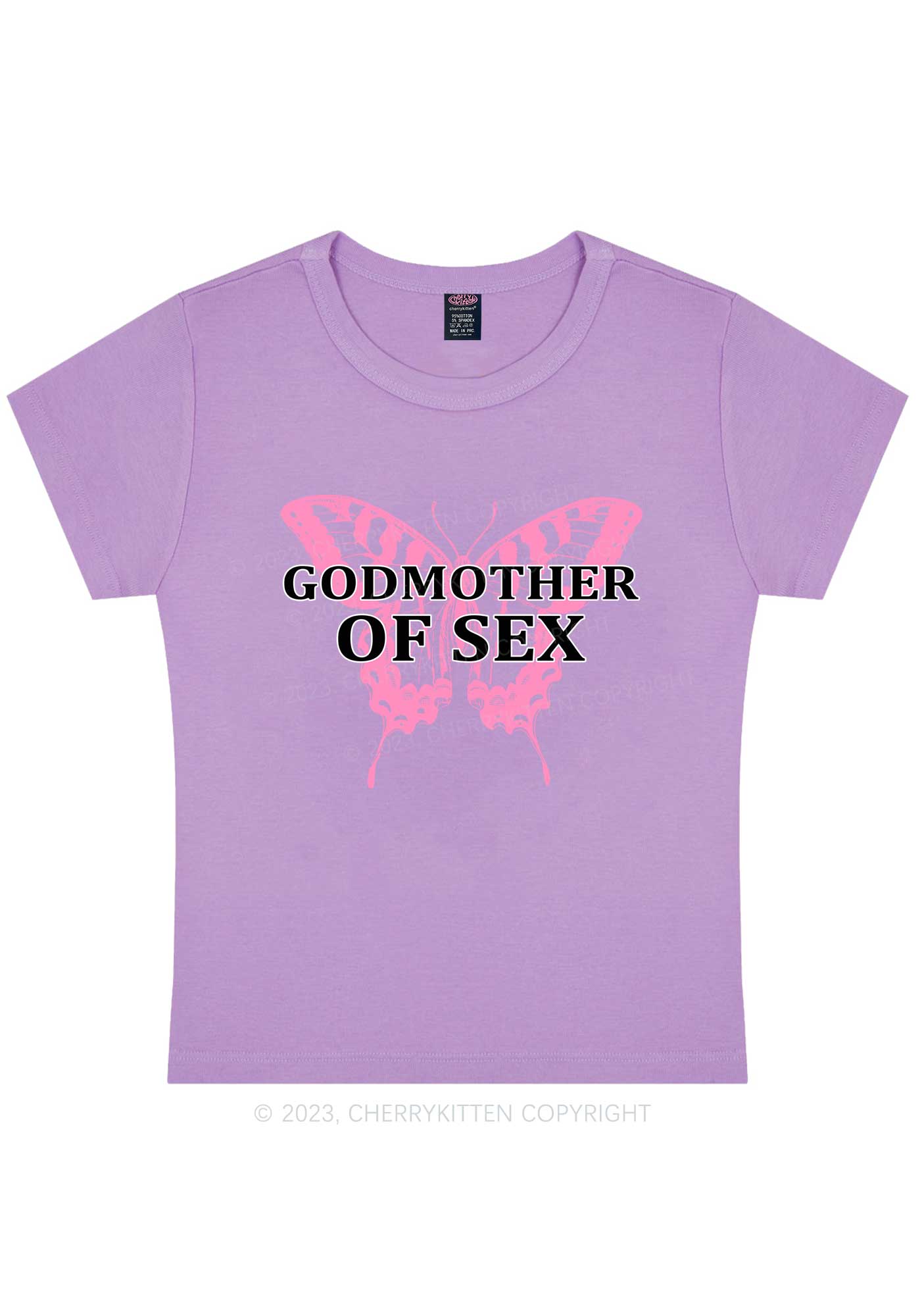 Curvy Godmother Butterfly Y2K Baby Tee Cherrykitten