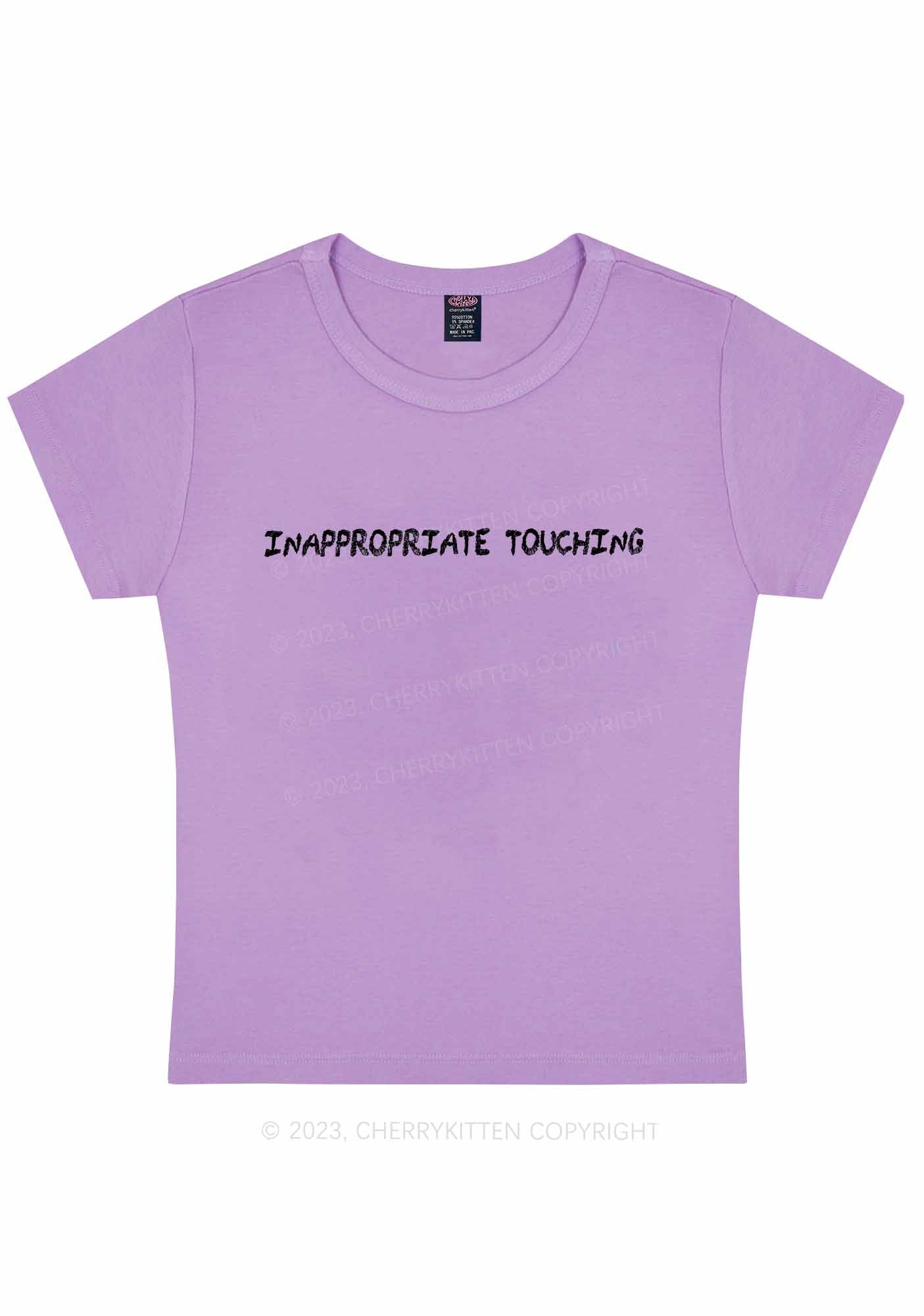 Curvy Inappropriate Touching Y2K Baby Tee Cherrykitten