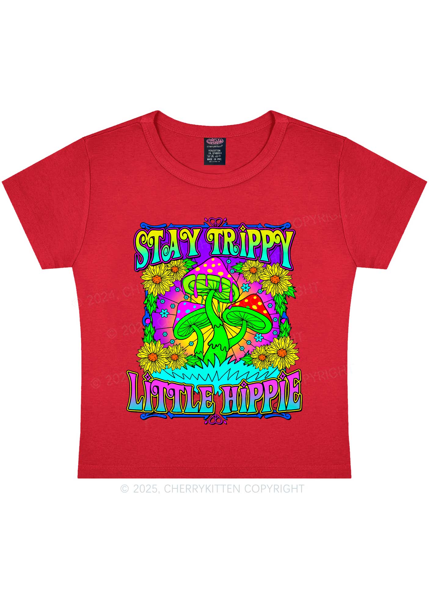 Stay Trippy Little Hippie Y2K Baby Tee Cherrykitten