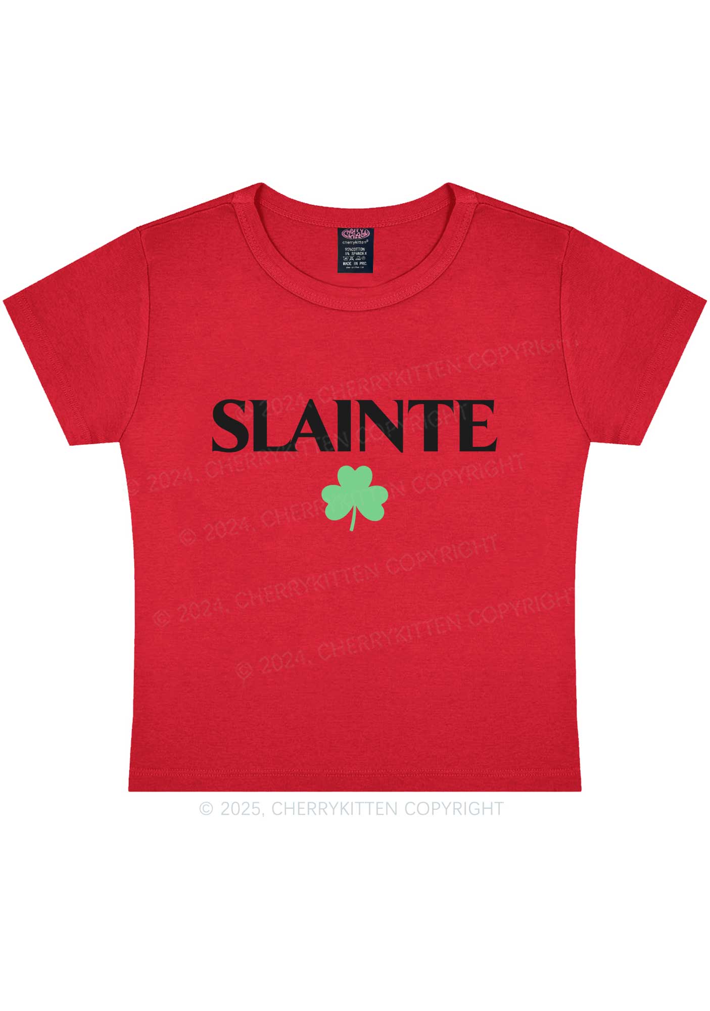 Slainte St Patricks Y2K Baby Tee Cherrykitten