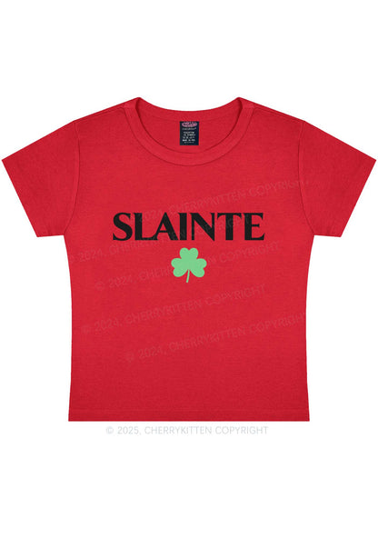 Slainte St Patricks Y2K Baby Tee Cherrykitten