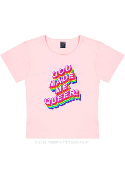 God Made Me Queer Y2K Baby Tee Cherrykitten