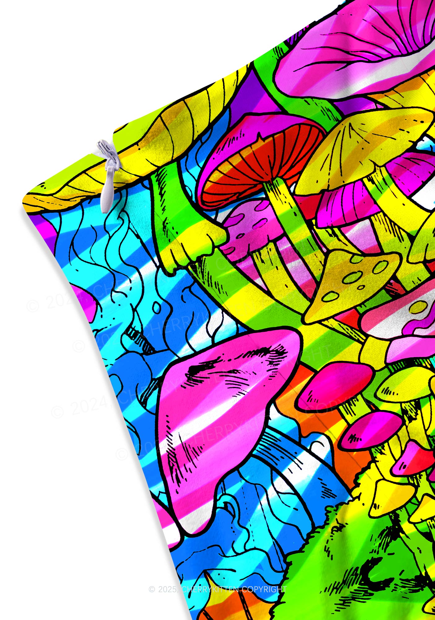 Trippy Colorful Mushrooms Y2K Print Mini Skirt Cherrykitten