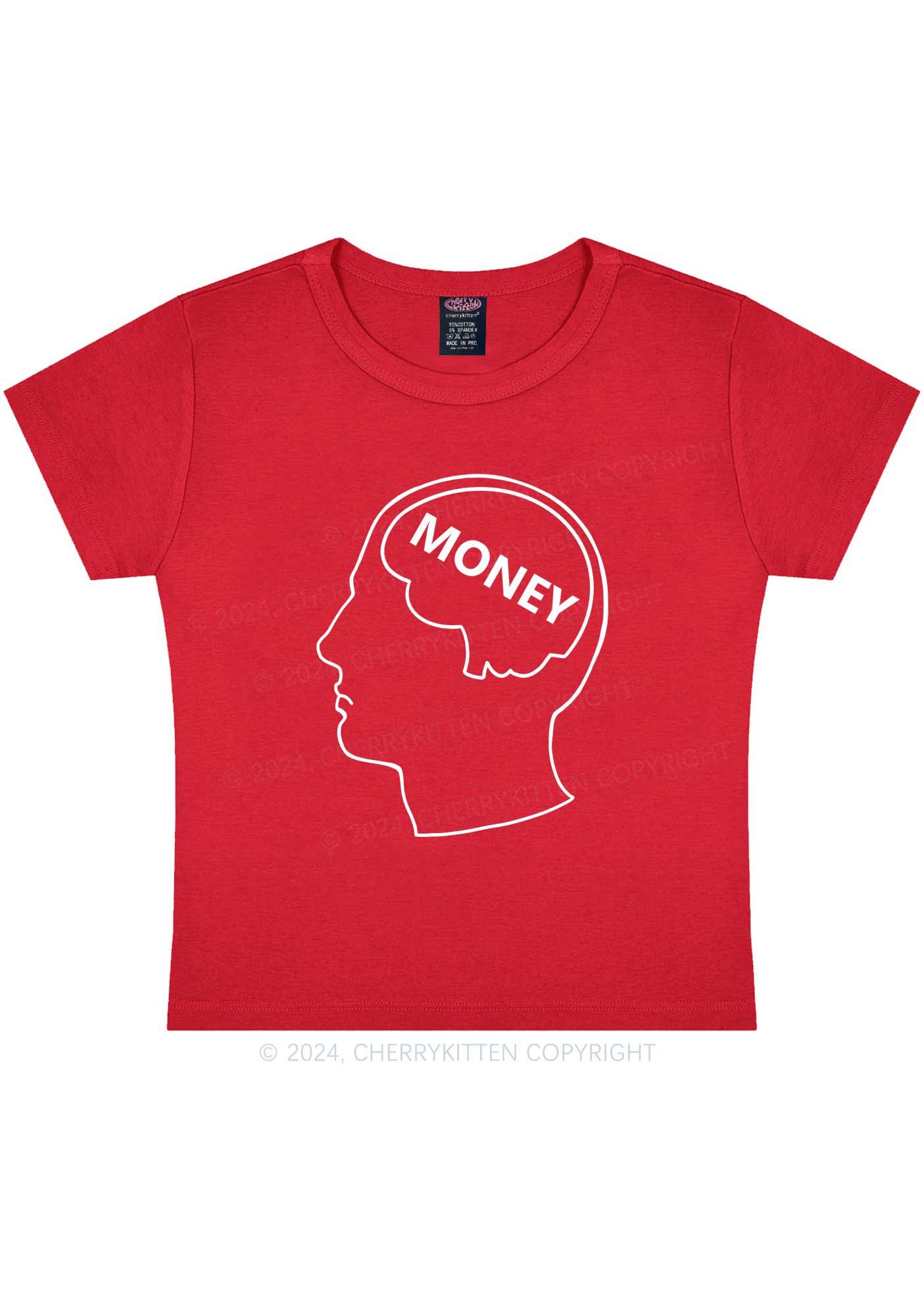 Money Mind Y2K Baby Tee Cherrykitten