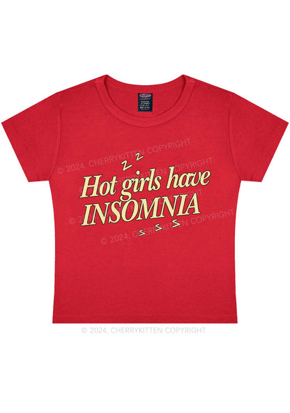 Hot Girls Have Insomnia Y2K Baby Tee Cherrykitten