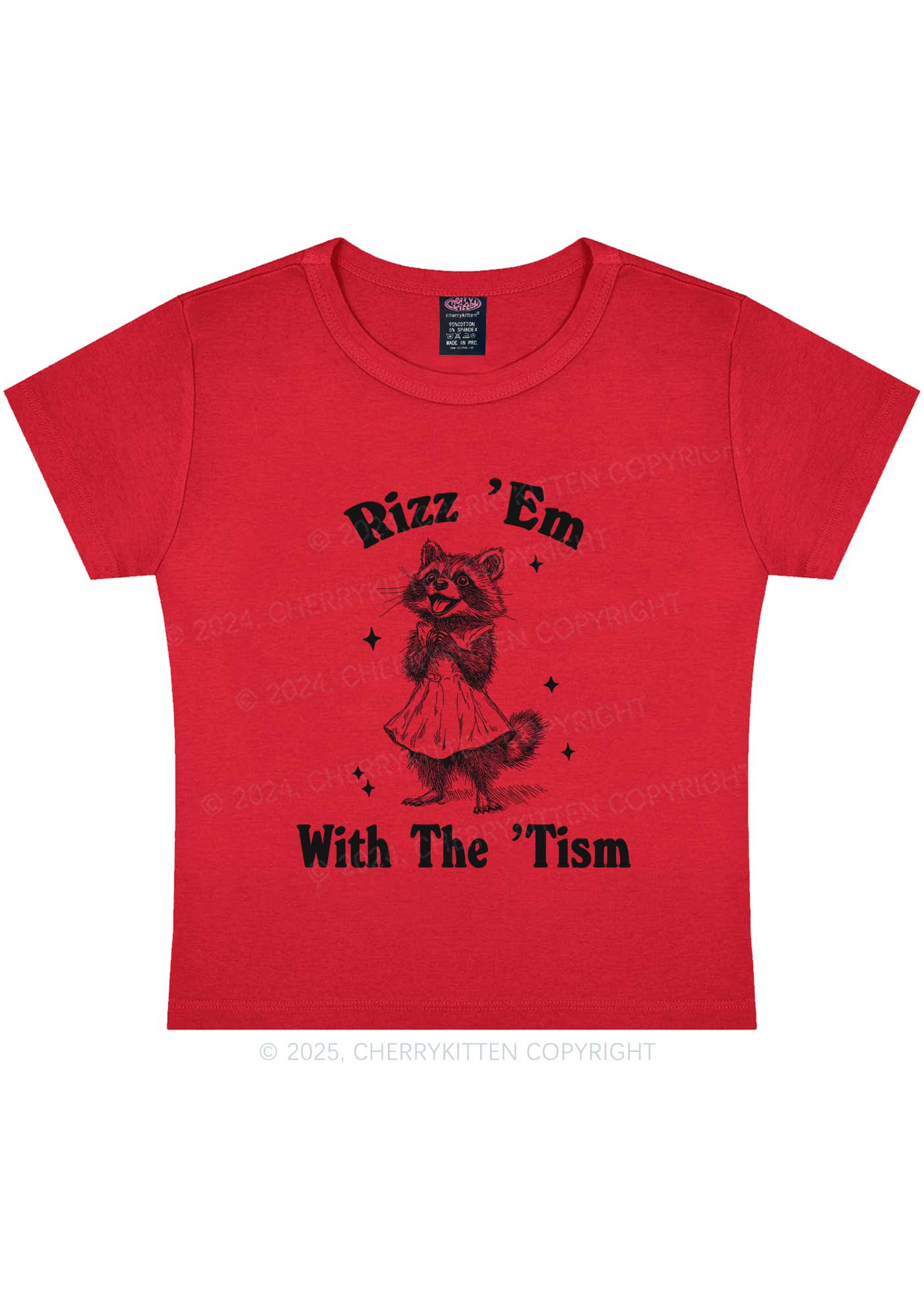 Rizz Em With The Tism Y2K Baby Tee Cherrykitten