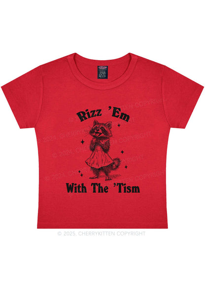 Rizz Em With The Tism Y2K Baby Tee Cherrykitten