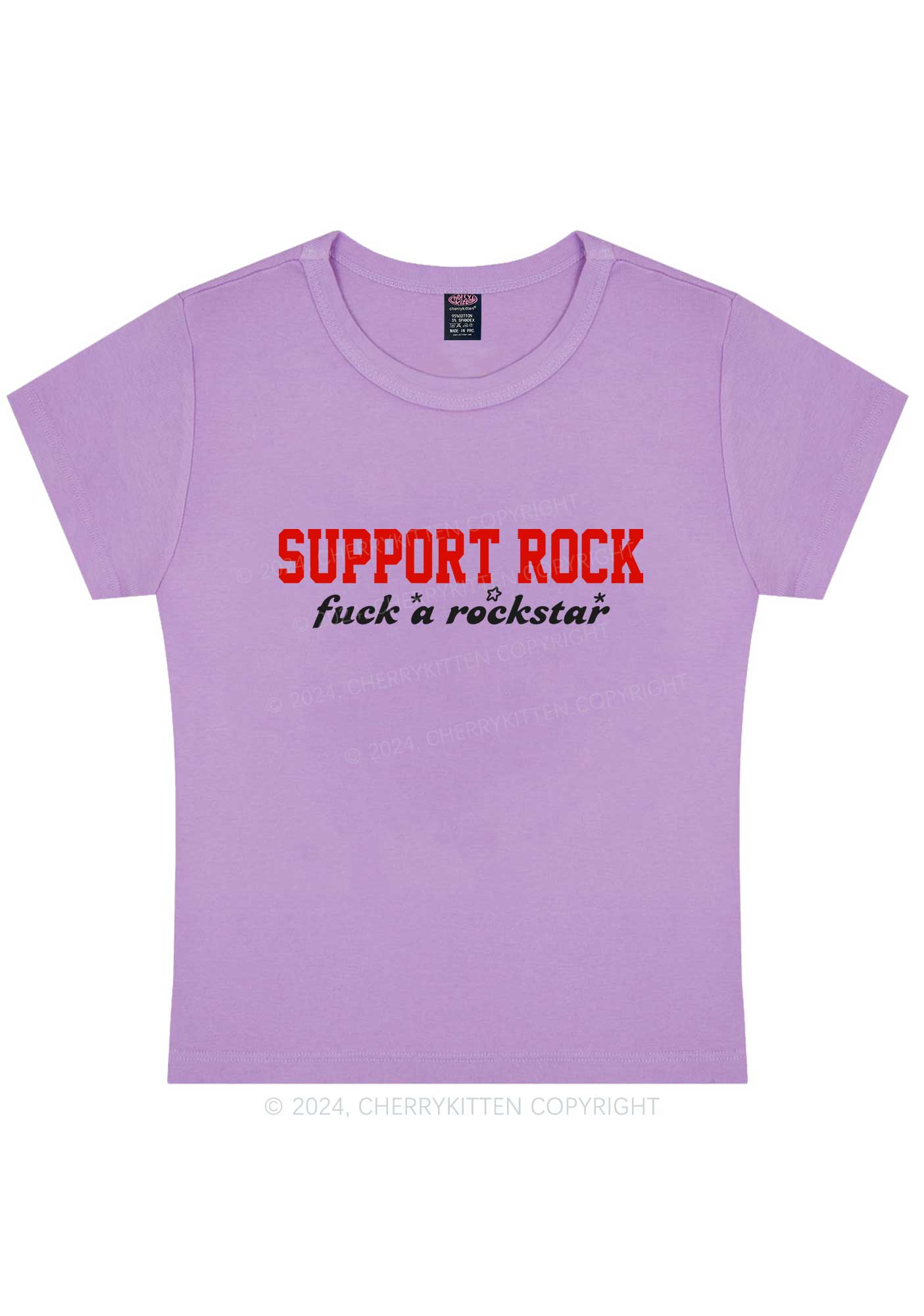 Curvy Support Rock Y2K Baby Tee Cherrykitten