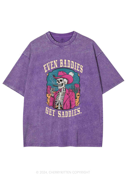 Halloween Baddies Skeleton Y2K Washed Tee Cherrykitten