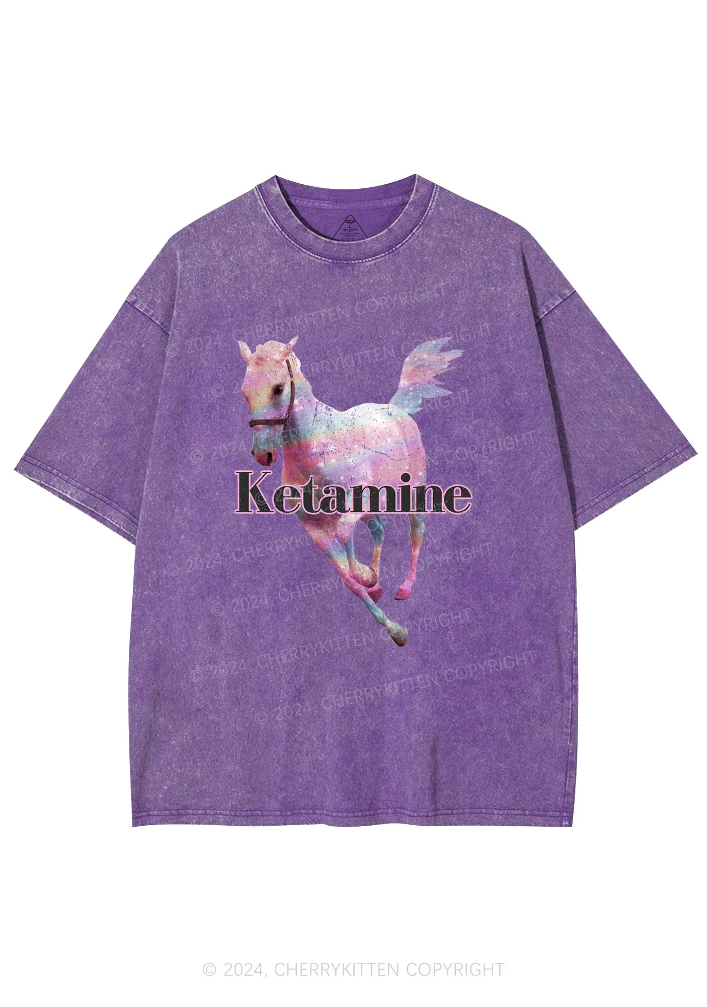 Pink Horse Y2K Washed Tee Cherrykitten