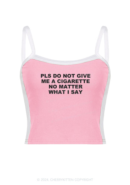 Dont Give Me Cigarette Y2K Color Block Crop Cami Top Cherrykitten