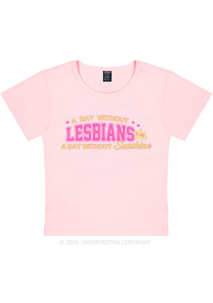 A Day Without Lesbians Y2K Baby Tee Cherrykitten