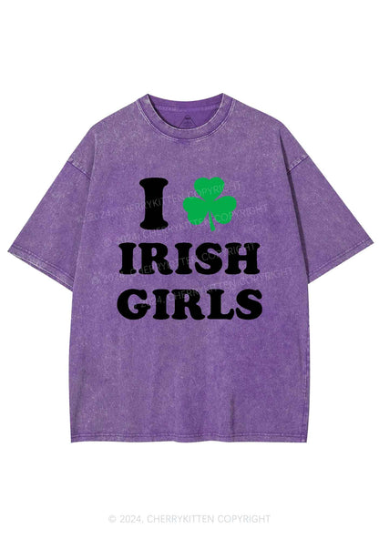 Irish Girls St Patricks Y2K Washed Tee Cherrykitten