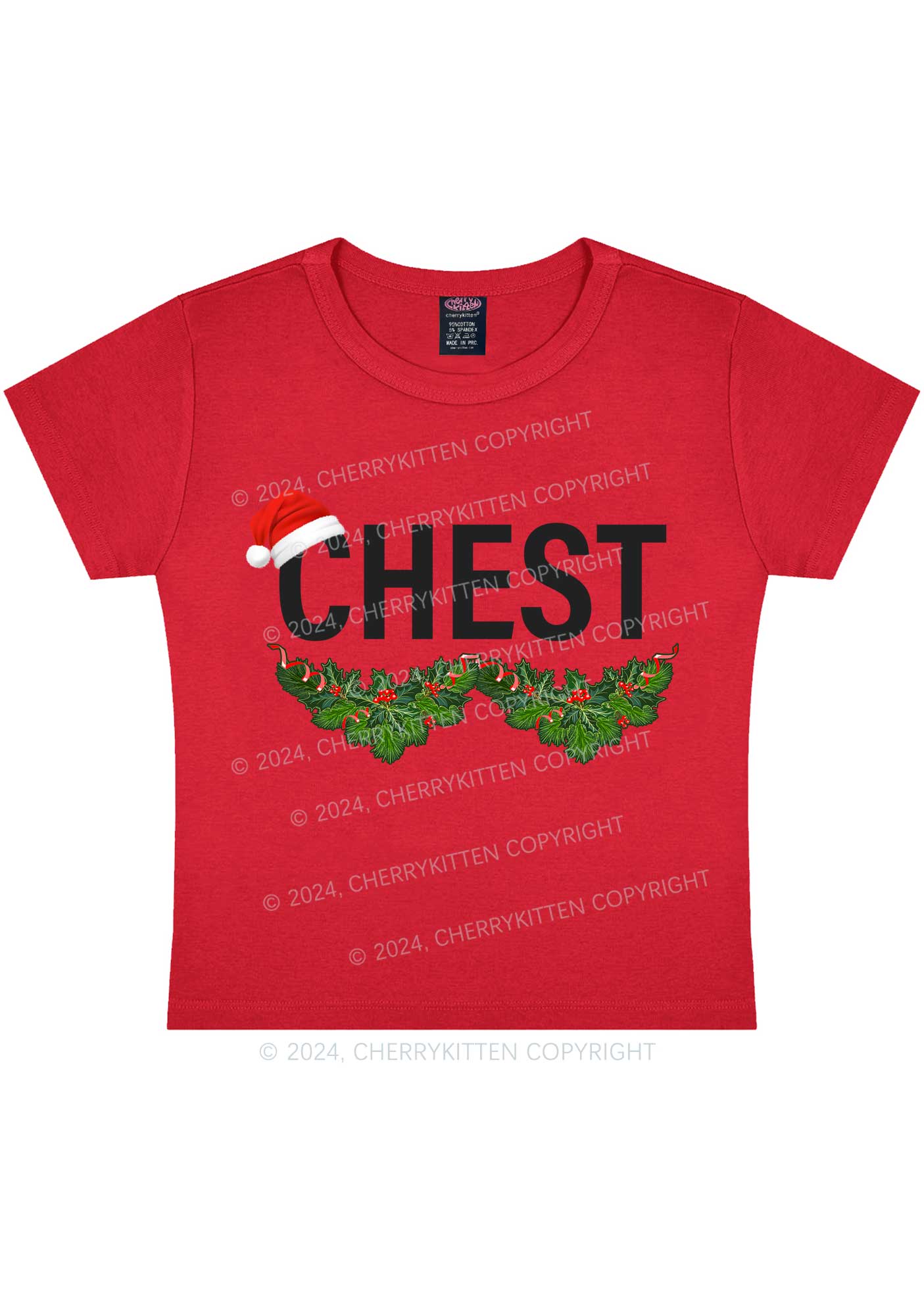 Christmas Chest Y2K Baby Tee Cherrykitten