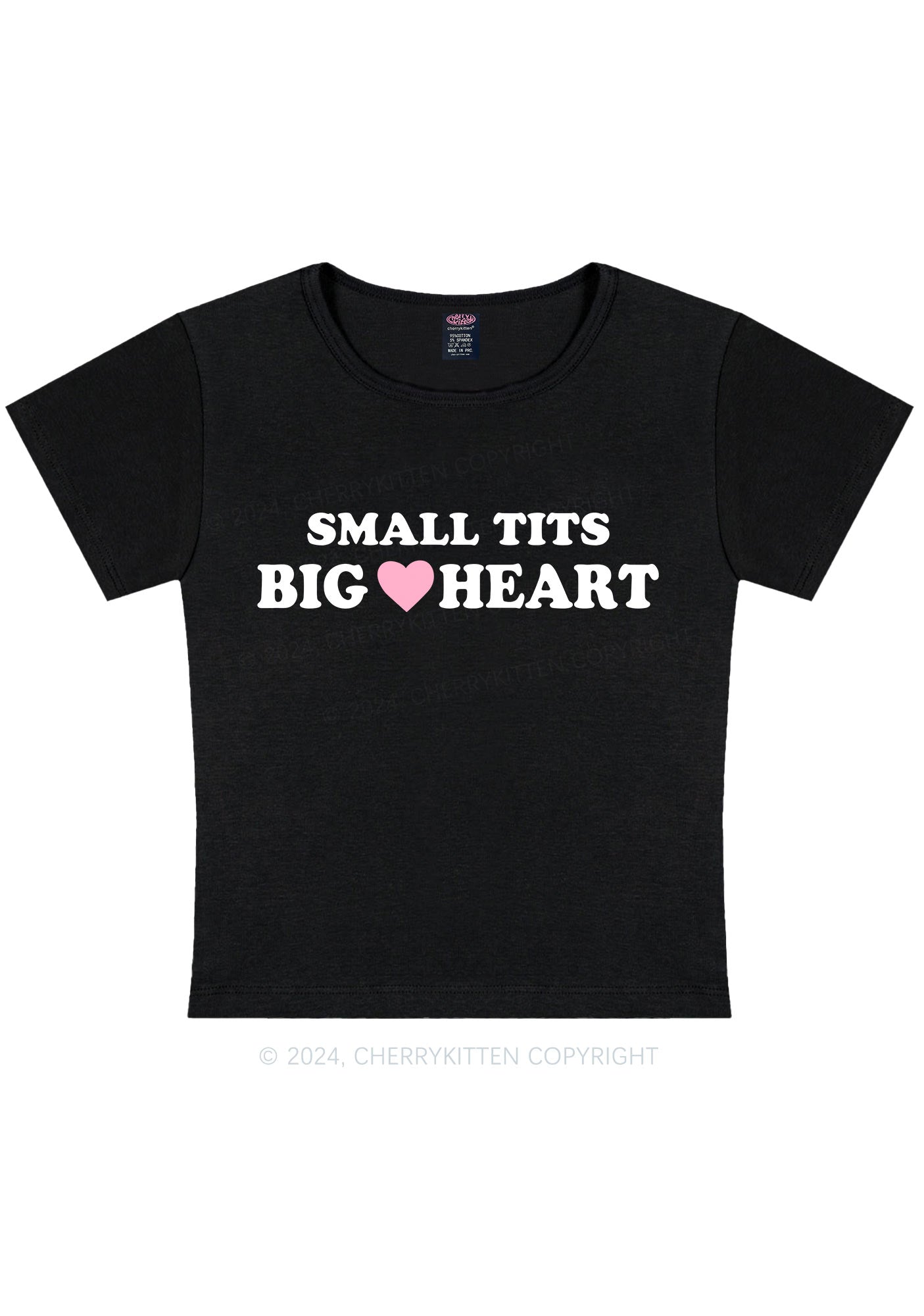 Curvy Small But Big Heart Y2K Baby Tee Cherrykitten