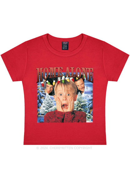 Christmas Home Alone Boy Y2K Baby Tee Cherrykitten