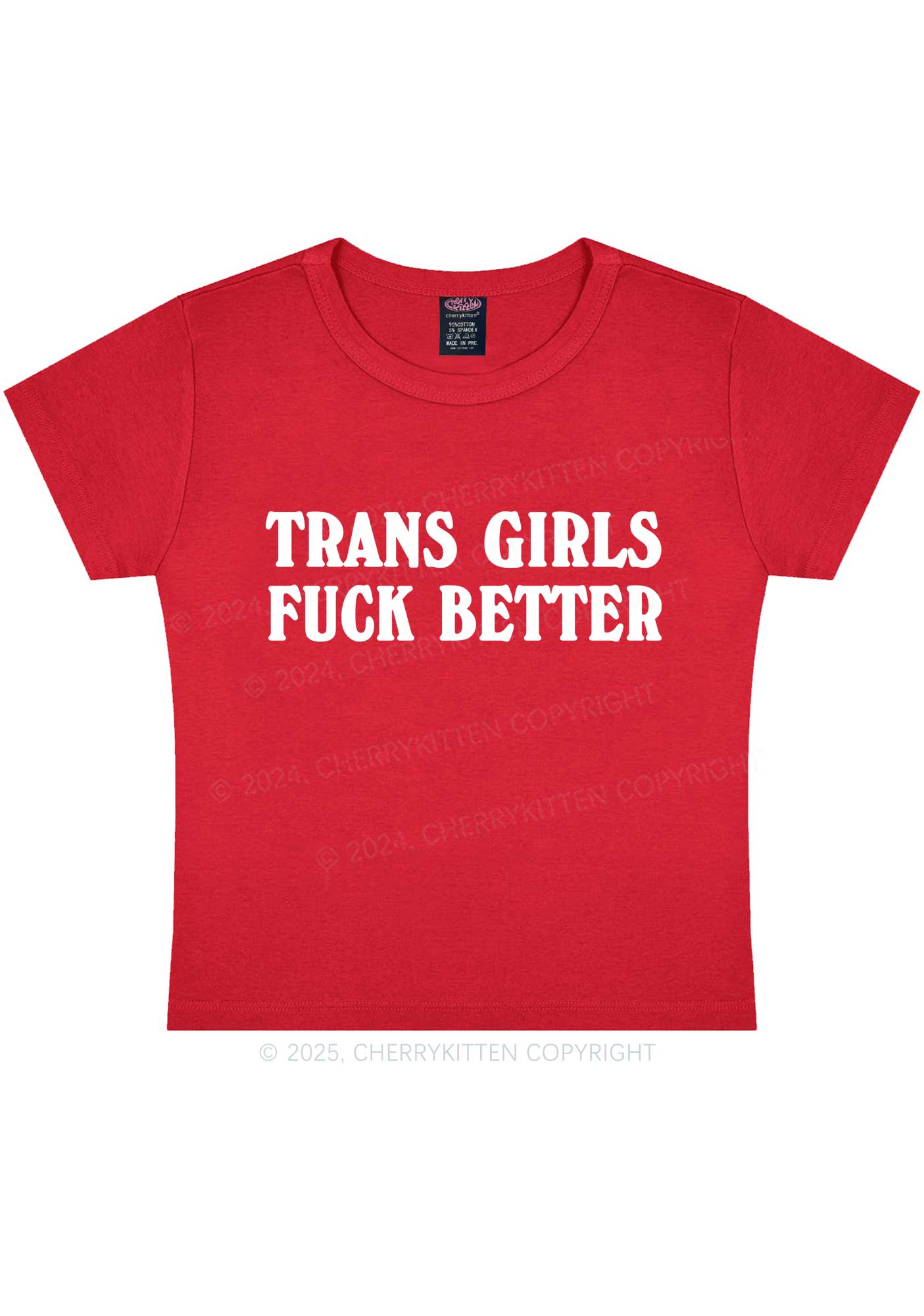 Trans Girls Fxxk Better Y2K Baby Tee Cherrykitten