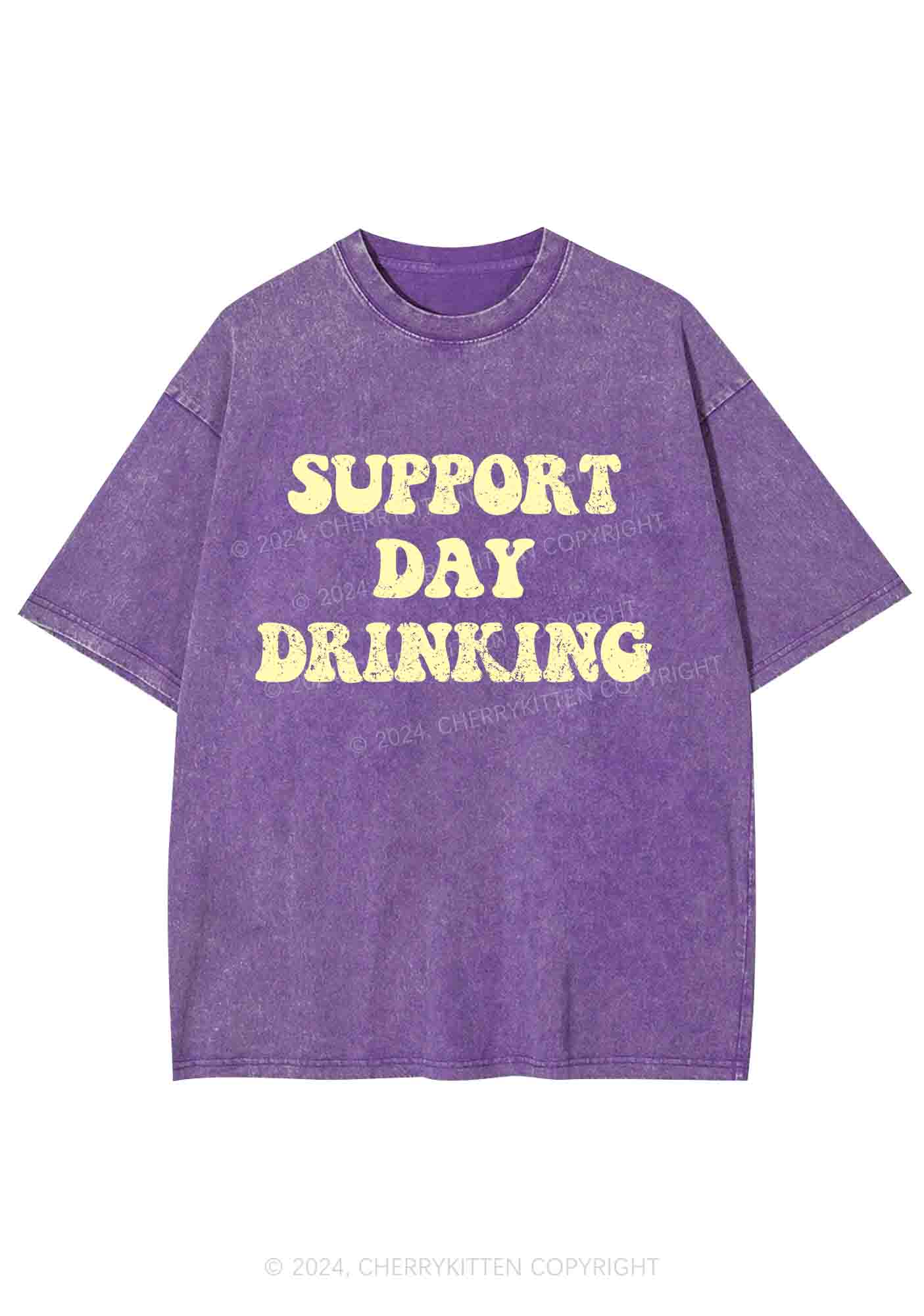 Support Day Drinking Y2K Washed Tee Cherrykitten