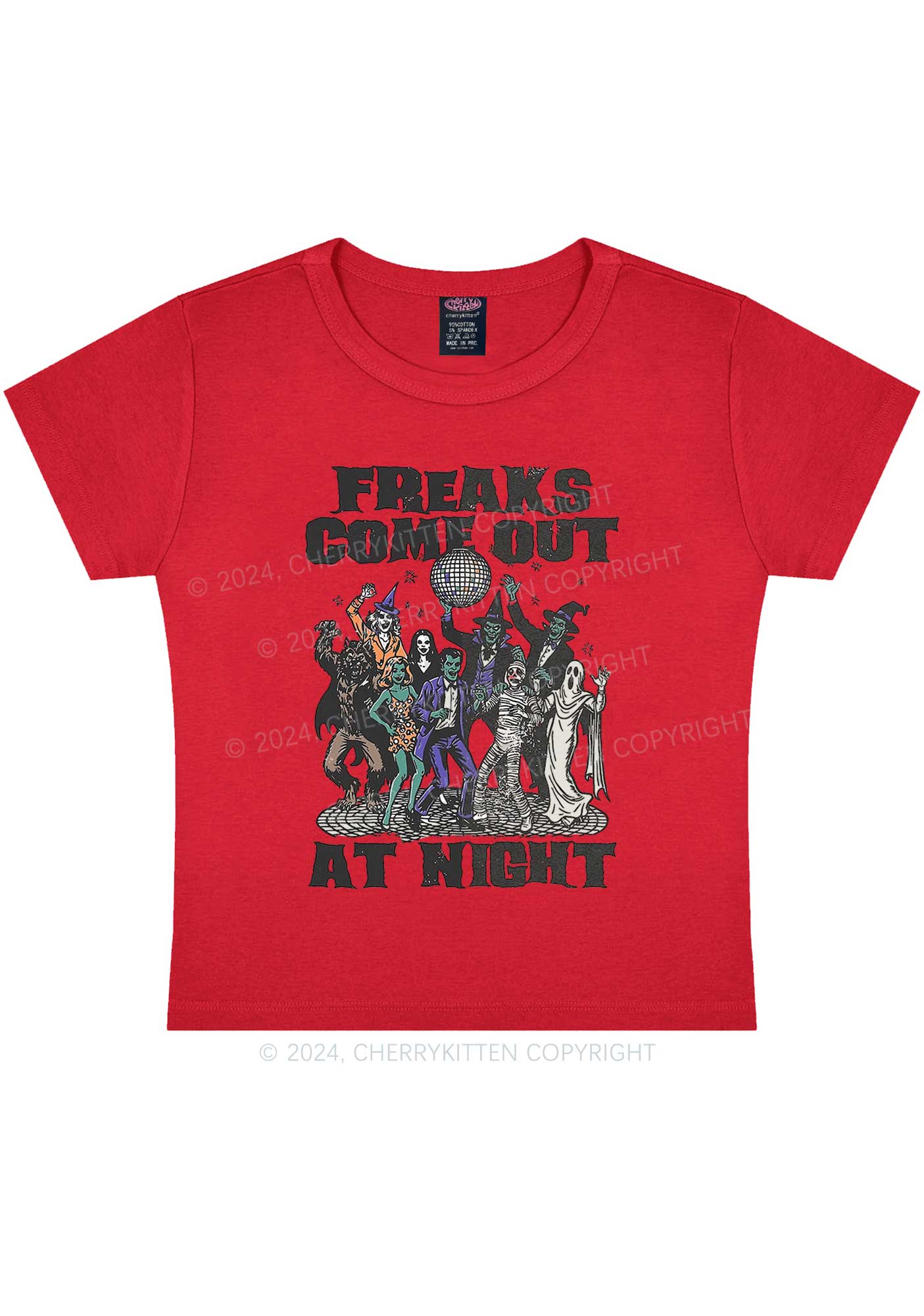 Halloween Freaks Come Out Y2K Baby Tee Cherrykitten