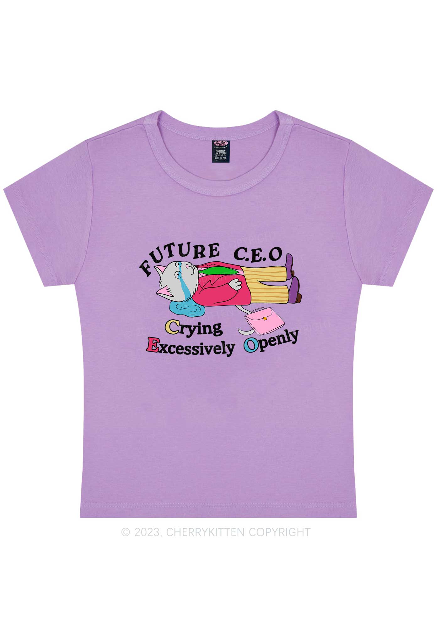 Curvy Future CEO Y2K Baby Tee Cherrykitten