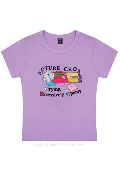 Curvy Future CEO Y2K Baby Tee Cherrykitten