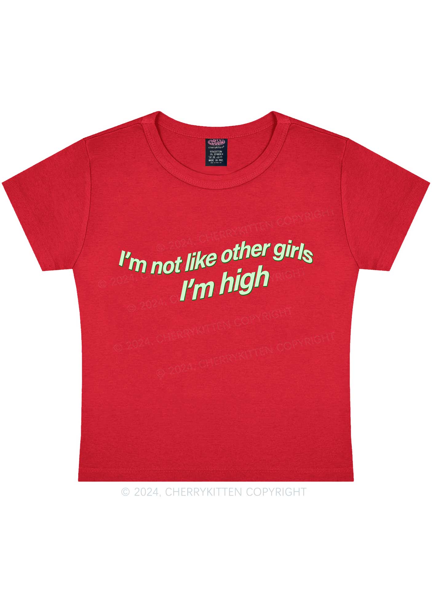 Im High Girl Y2K Baby Tee Cherrykitten